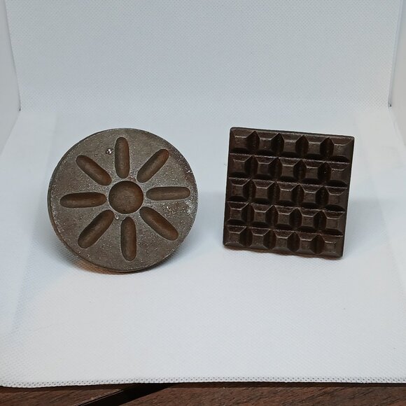 Ateco Other - Vintage Antique Pair Ateco Cookie Press Pie Mold Cast Iron Baking Tools